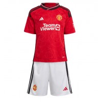 Fotbalové Dres Manchester United Victor Lindelof #2 Dětské Domácí 2023-24 Krátký Rukáv (+ trenýrky)